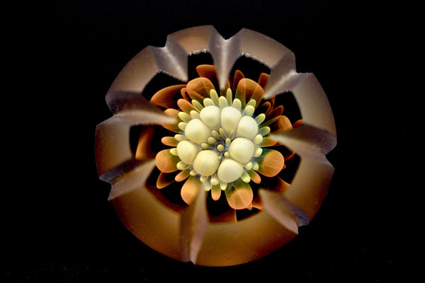 Carver B Paperweight - (Small) Peach and blue - East Atlanta S&V