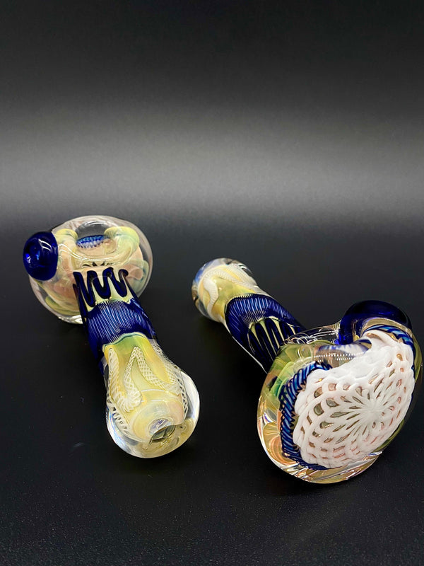 Talent Glass Works Inc- White Head Reticello Spoon - East Atlanta S&V
