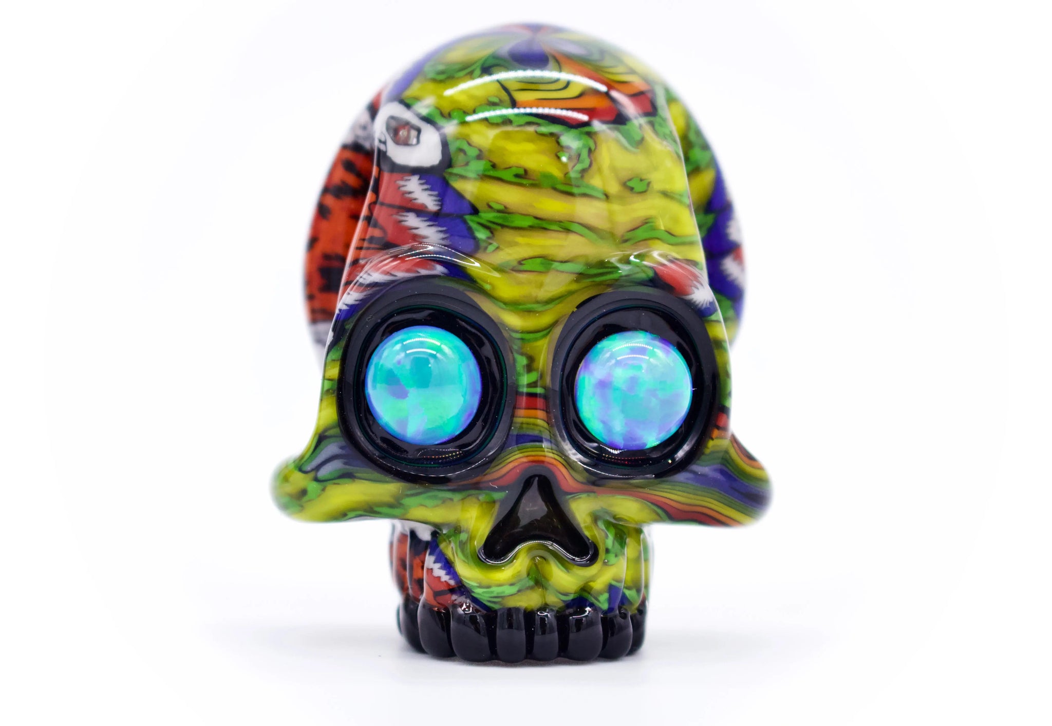 East Atlanta S&V AKM Glass Grateful Dead Millie Chip Skull Pendant 2021, colorful glass jewelry with skull design.