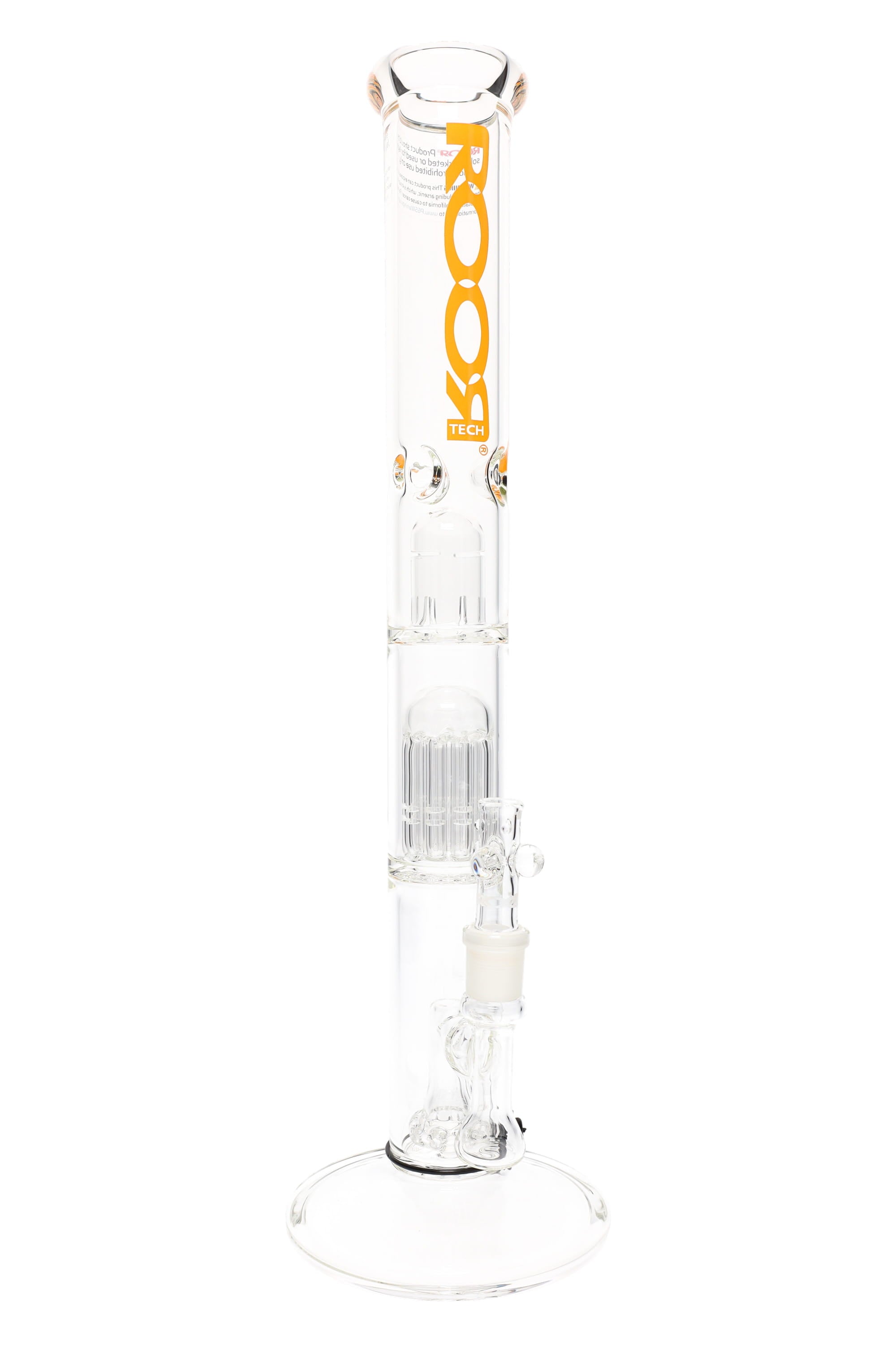 RooR Tech Stemless Straight Tube Bong with multi-perc chambers, 18-inch height, 5mm glass, designed for smooth water filtration.