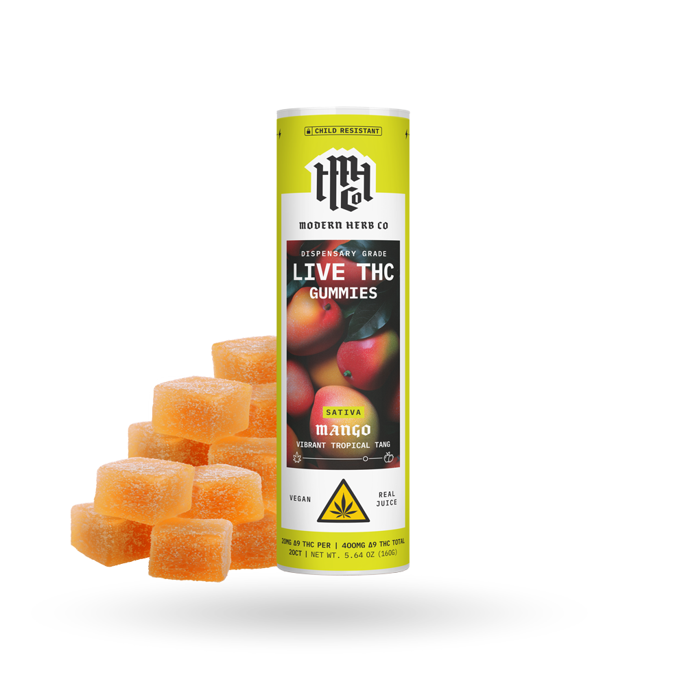 Live Resin D9 THC Gummies: Mango (Sativa), 20ct