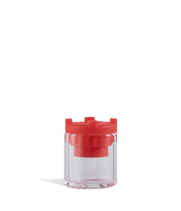 Mini oil cup for Exxus Vape, small glass container with metal lid, designed for vaping concentrates or oils.