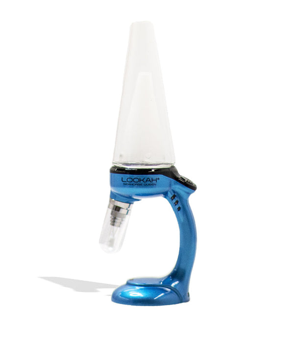 Lookah Seahorse Queen electric nectar collector with glass tip and metal body for vaping concentrates.
