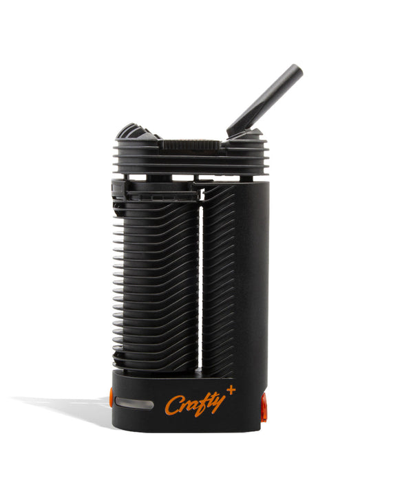 Portable Storz & Bickel Crafty Plus vaporizer with digital display, black body, and ergonomic design for dry herbs and concentrates.