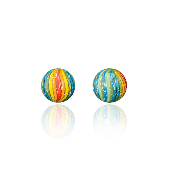 Calibear 6MM Rainbow Dichro Cactus Terp Pearls | 2-Pack Glass Dab Marbles for Terp Slurper & Flat Top Bangers
