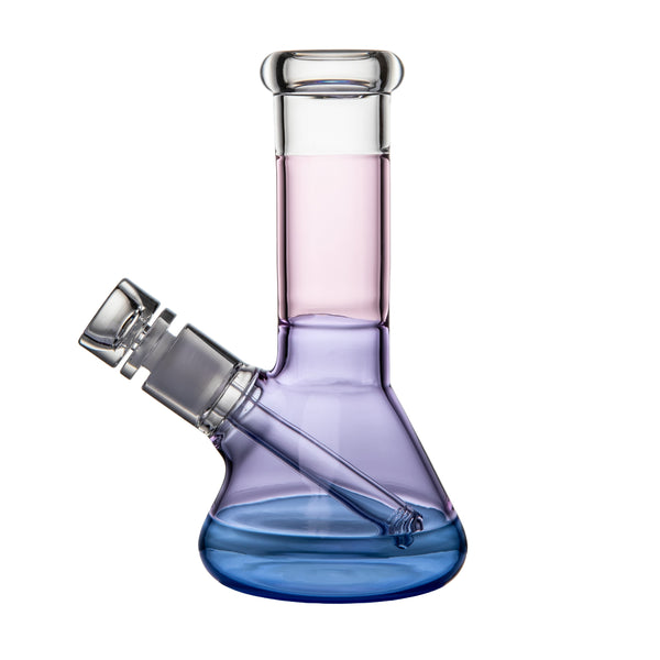 8-inch BigFUN! Tricolor glass bong water pipe with a vibrant sorbet design, featuring a clear glass base and colorful accents.