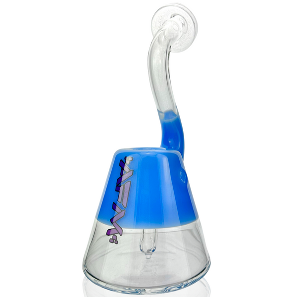 Colorful 7.5-inch AFM Smoke spaceship-shaped borosilicate glass bubbler with intricate design and vibrant hues.