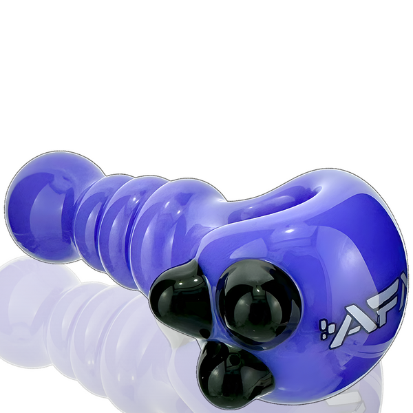Colored borosilicate glass hand pipe, 4-inch AFM Smoke three-point design, featuring vibrant glasswork for smoking enjoyment.