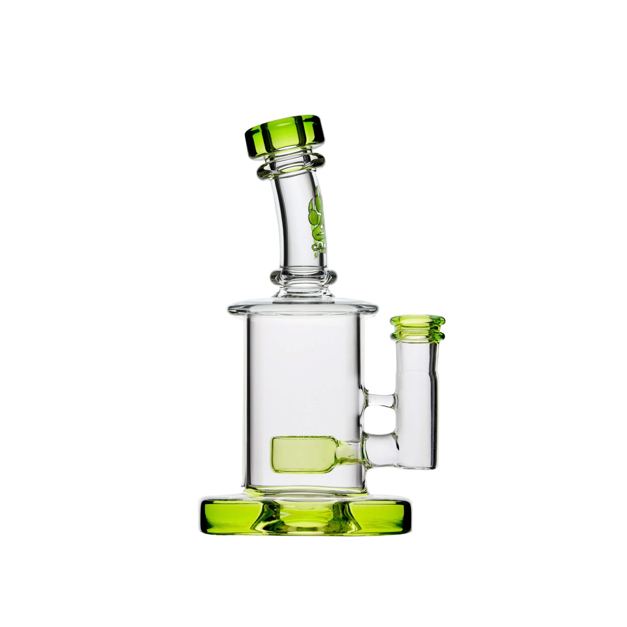 Calibear Colored Mini Can Dab Rig | 6.5" Glass Bubbler with Flower of Life Perc