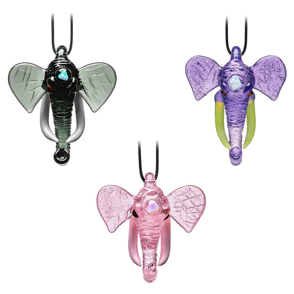 Elephant Inspired Glass Pendant Necklace