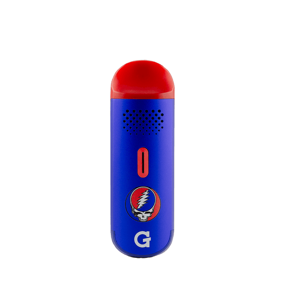G Pen Dash vaporizer featuring Grateful Dead-themed design, compact handheld device for vaping concentrates and dry herbs.