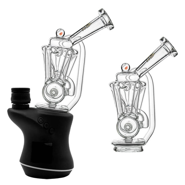 Calibear Inliner Recycler Glass Attachment with Opal for Focus V Carta vaporizer, showing the glass piece with colorful Opal accents.