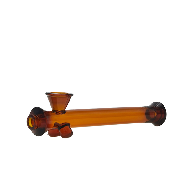 Jane West JW Original Steamroller Hand Pipe in amber with smooth glass design and rounded mouthpiece.