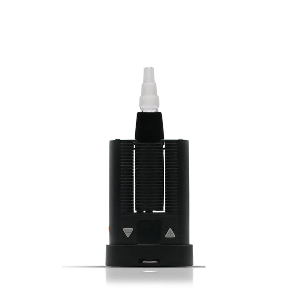 Mighty & Crafty Vaporizer 3-in-1 glass water pipe adapter by The Stash Shack, with clear glass components for versatile use