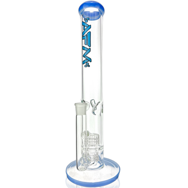 13-inch AFM Smoke Matrix Straight Tube Bong with clear glass and straight design, featuring a removable downstem and ice notches.
