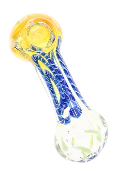 Color-Changing Dot Glass Spoon Pipe “Dot Pop” – 4½″ – Assorted Colors