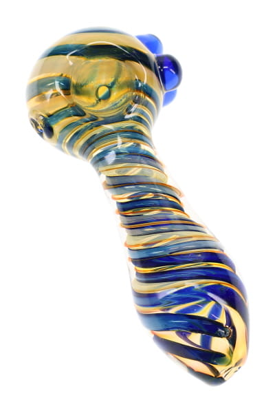Color-Changing Spiral Glass Spoon Pipe “Twist Signal” – 4½″ – Assorted Colors