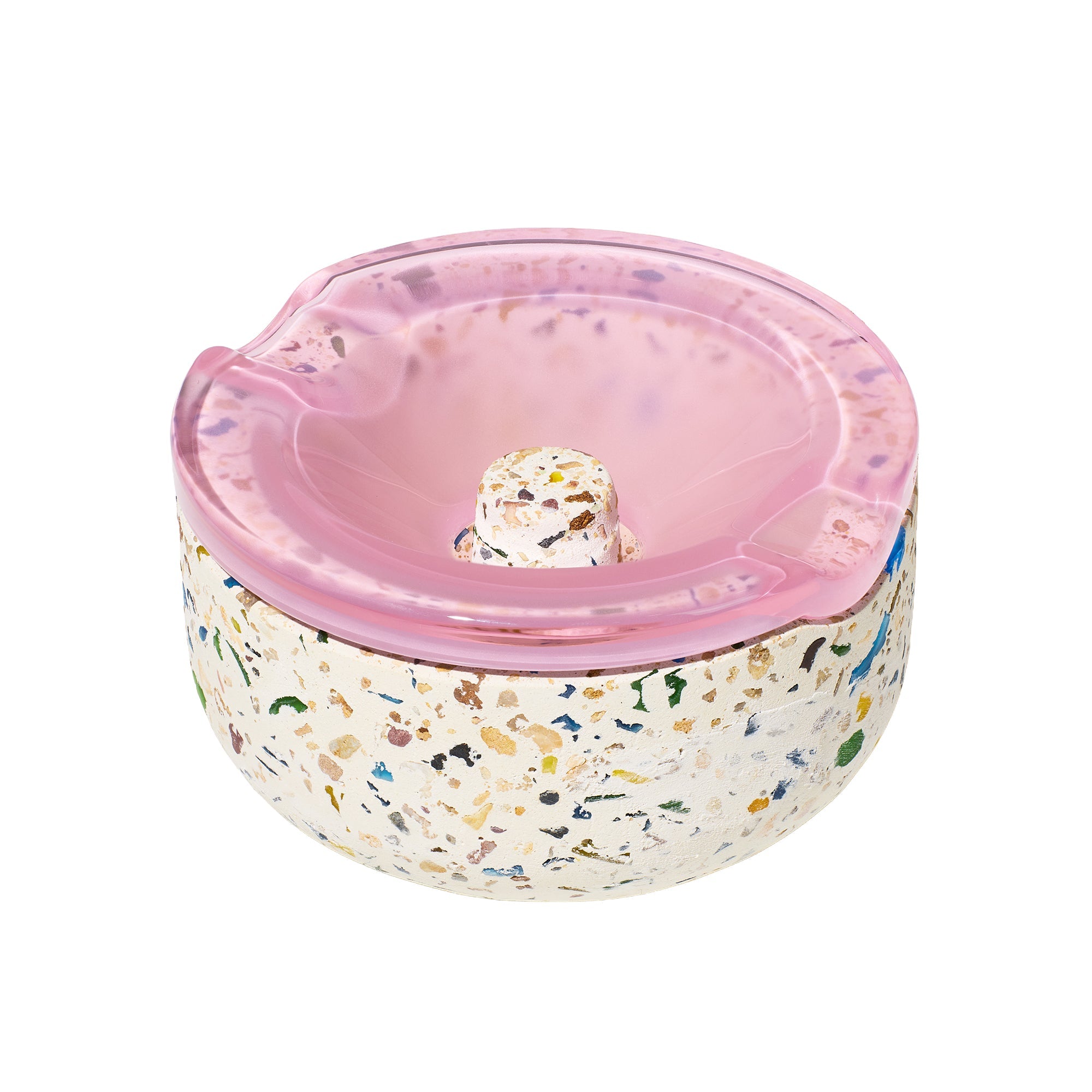 NWTN Home Symi ashtray with petal-shaped design in ceramic, featuring a smooth surface and shallow bowl for cigarette ashes.
