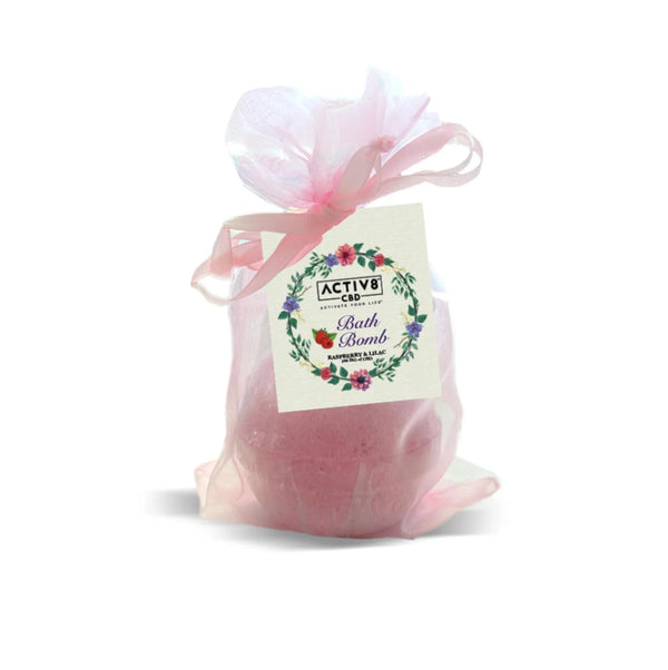 ACTIV8 CBD Bath Bomb: Raspeberry & Lilac  - 100mg CBD
