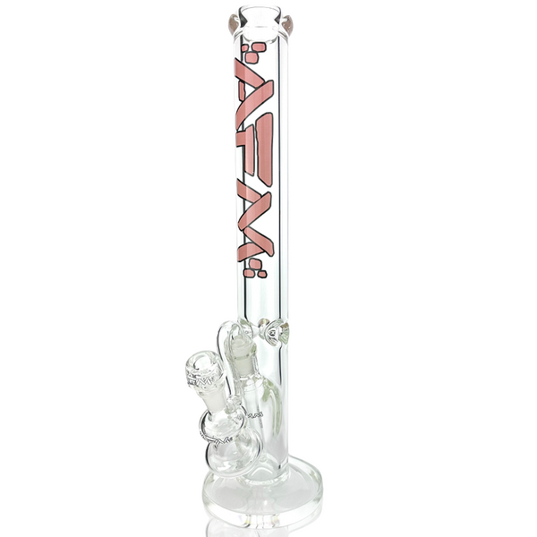 18" AFM Lightbeam Clear Glass 9mm Straight Tube Bong Bundle