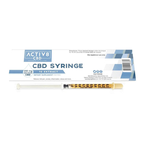 ACTIV8 CBD Syringe: 650mg CBD