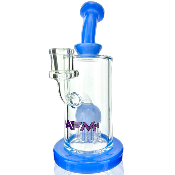 8-inch AFM Smoke Daisy Arm Perc Glass Dab Rig with intricate design and clear glass construction for concentrates.