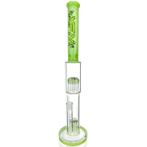 AFM Smoke 19-inch double hitter reversal straight tube bong with clear glass and straight design for smooth smoking.