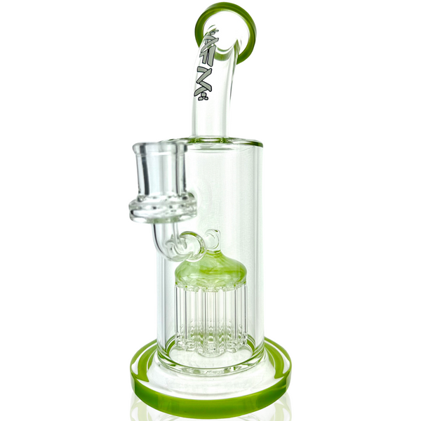 9-inch AFM Smoke Groovy Arm Perc Glass Dab Rig with colorful design and percolator for smooth concentrates.