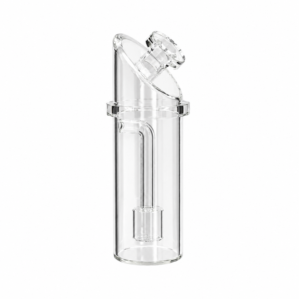 White replacement glass attachment for Dr. Dabber Switch² vaporizer, clear glass chamber for smooth vaporization.