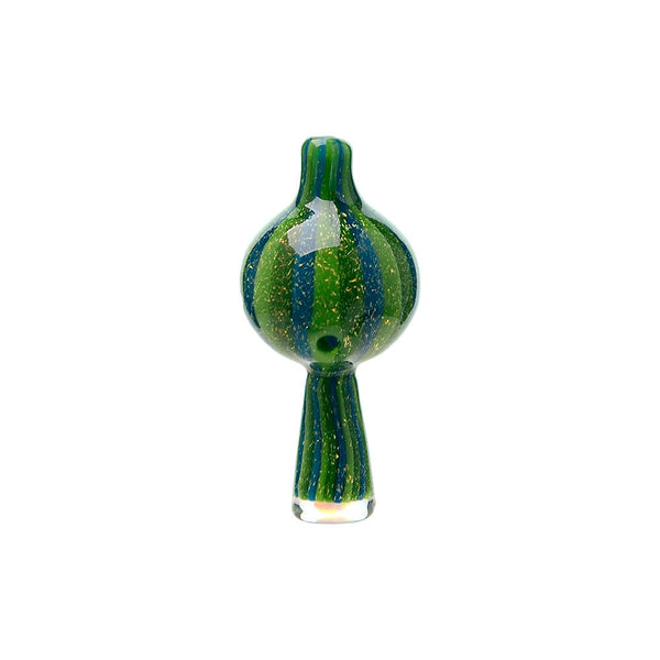 Calibear green dichro cactus glass carb cap encased with opal, accessory for dabbing and concentrate vaporization.