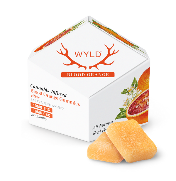 Wyld Blood Orange 'Bliss' vape cartridge from East Atlanta Village Smoke, featuring vibrant orange flavor and sleek design.