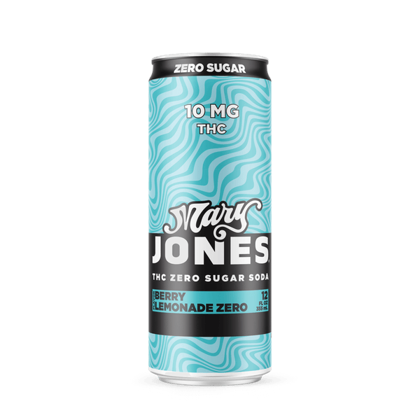 Mary Jones THC Berry Lemonade Zero Sugar drink by East Atlanta Village Smoke, Vape, and CBD with fresh berry and lemon flavor.