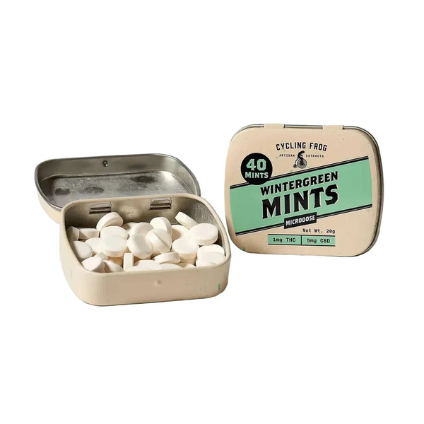 Cycling Frog mints from East Atlanta Village Smoke, Vape, and CBD, featuring fresh mint flavor in a sleek packaging.