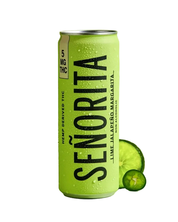 EAV Smoke & Vape Senorita THC Lime Jalapeno Margarita drink with lime and jalapeno slices, ready to enjoy.