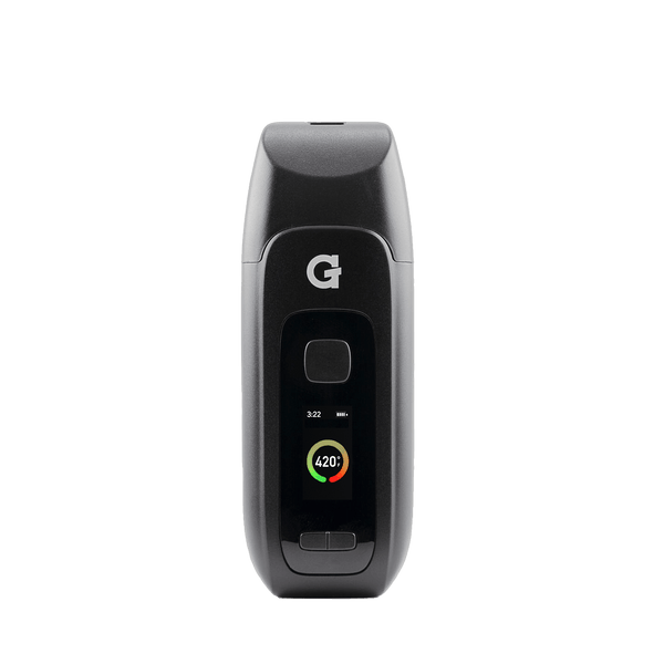 G Pen Dash+ vaporizer with sleek design, black body, and mouthpiece, ideal for discreet vaping sessions.