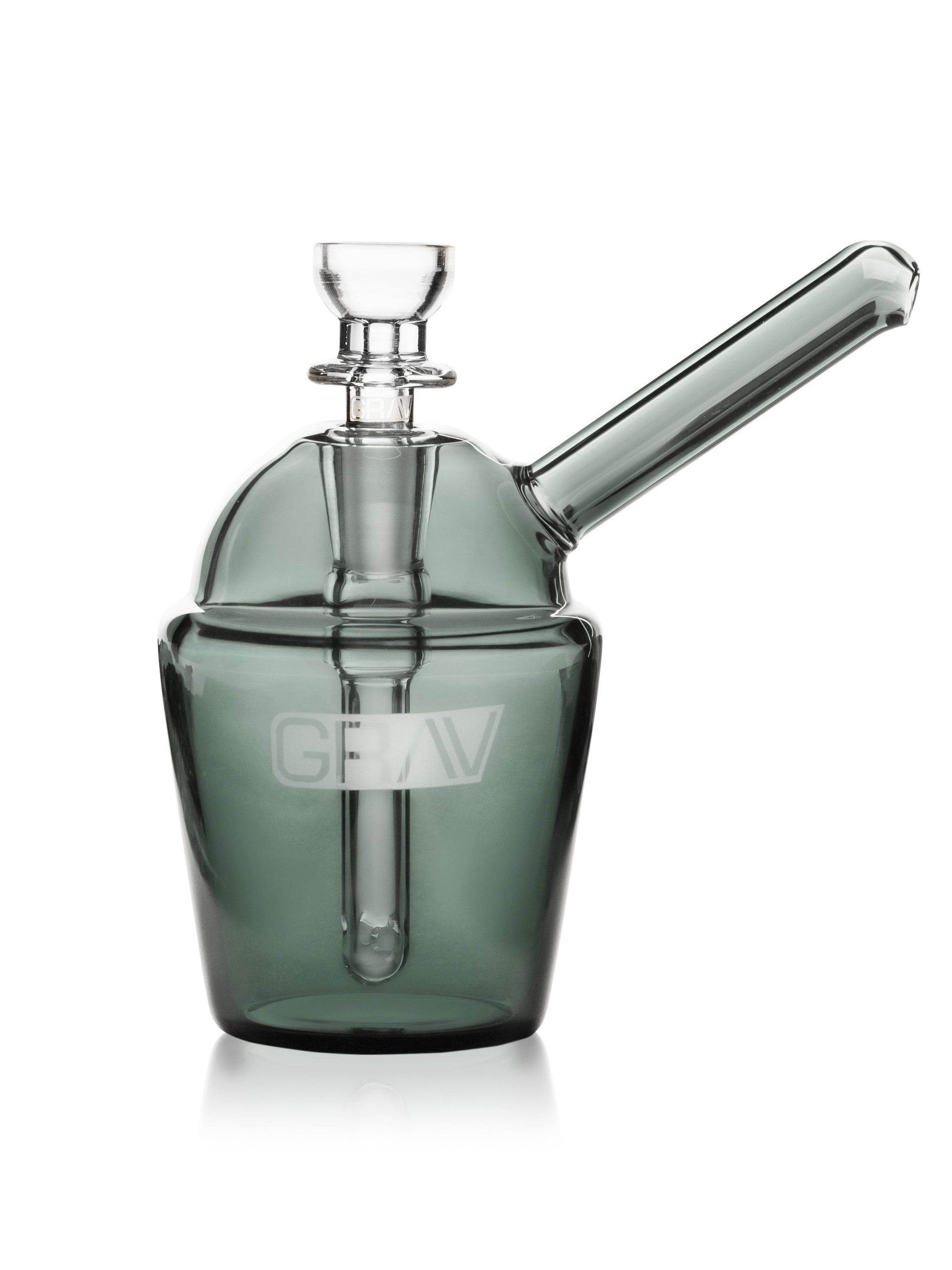 GRAV Slush Cup Pocket Bubbler in assorted colors, compact glass bubbler with a clear design and colorful accents, ideal for on-the-go use.