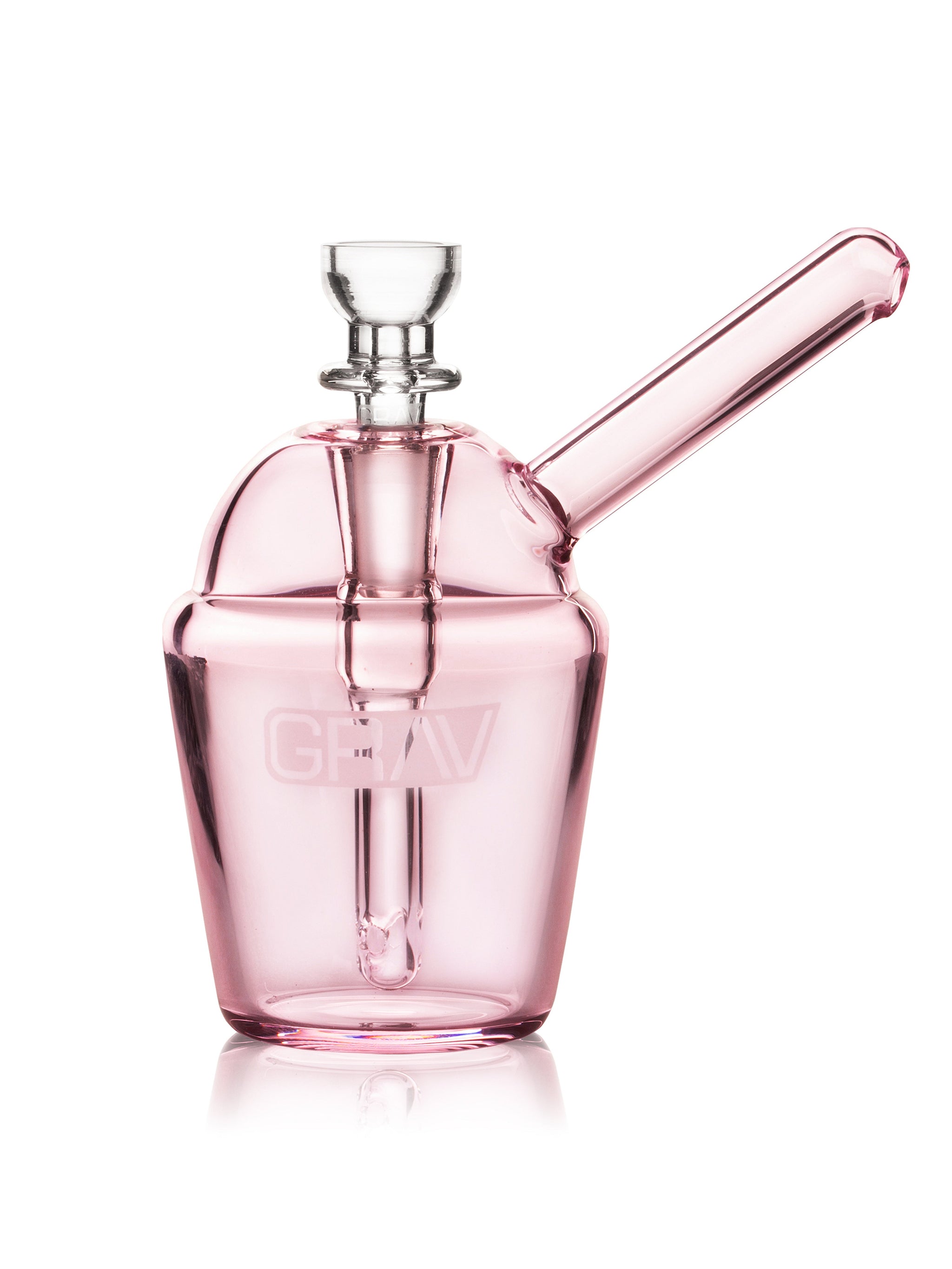 GRAV Slush Cup Pocket Bubbler in assorted colors, clear glass with a compact design, ideal for on-the-go use.