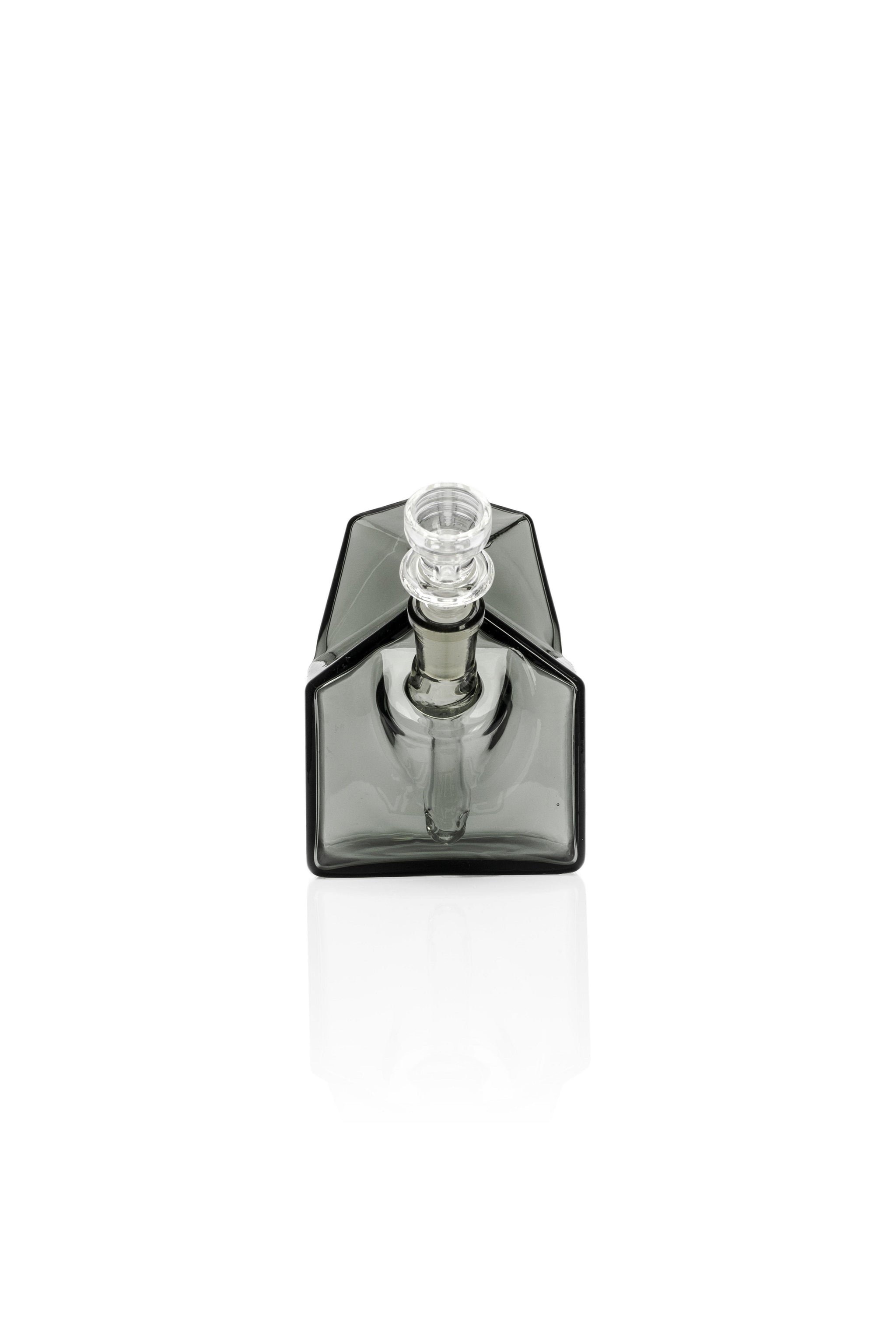 GRAV® milk carton-shaped bubbler in assorted colors, featuring a playful design and durable glass construction.