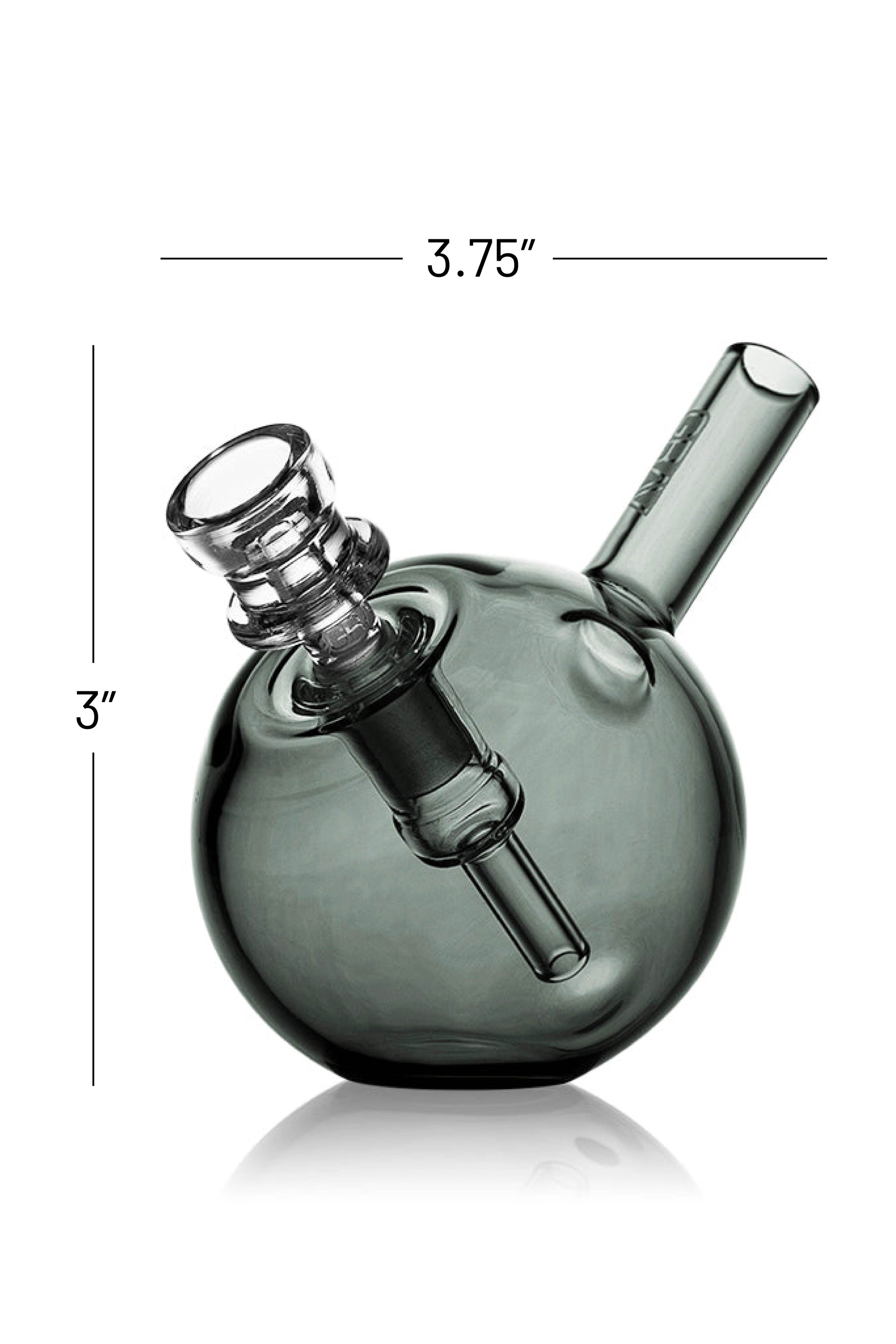 Light cobalt GRAV spherical pocket bubbler with colorful glass accents, compact and portable for on-the-go use.