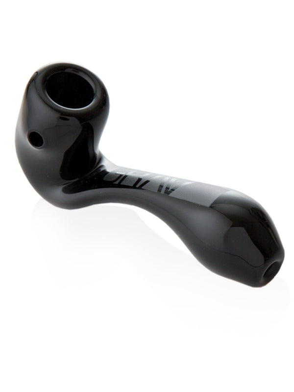 GRAV Mini Classic Sherlock dry pipe for flower smoking, featuring a compact, curved glass design with a mouthpiece and bowl.