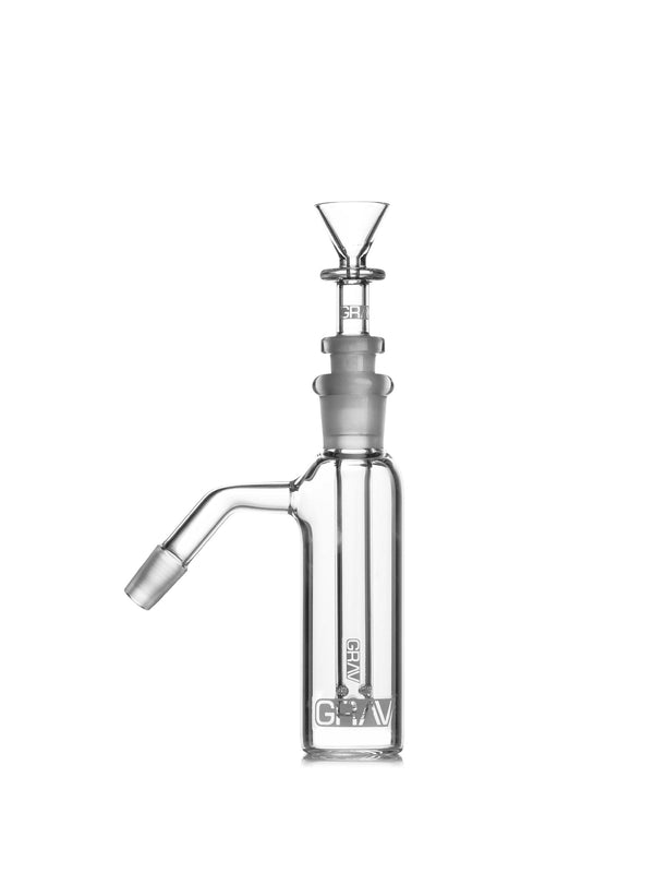 GRAV 14mm standard 45° ash catcher for flower accessories, with glass design and clear construction.
