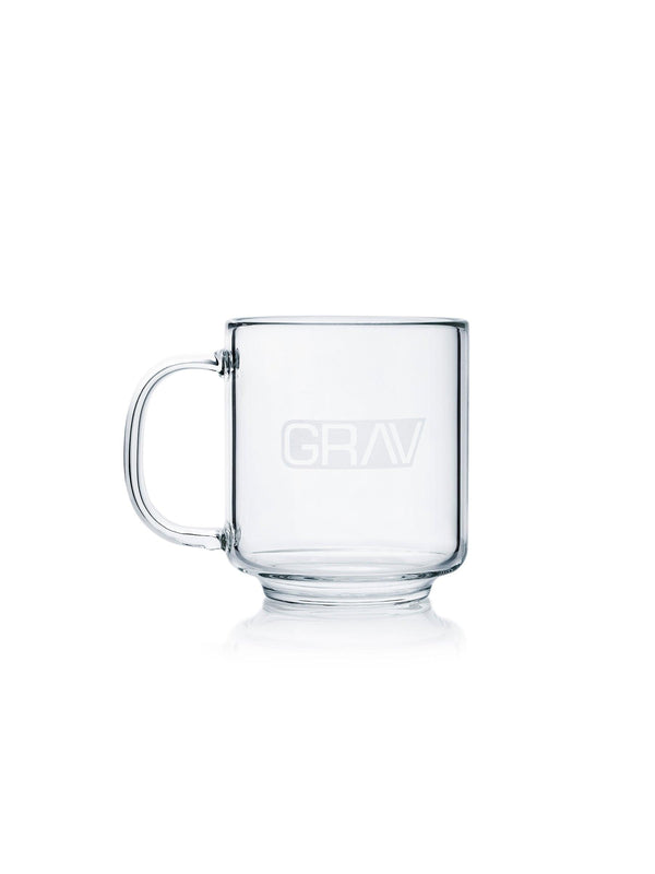 GRAV coffee cup, ceramic mug with GRAV logo, featuring a sleek design ideal for coffee or tea, perfect for everyday use.
