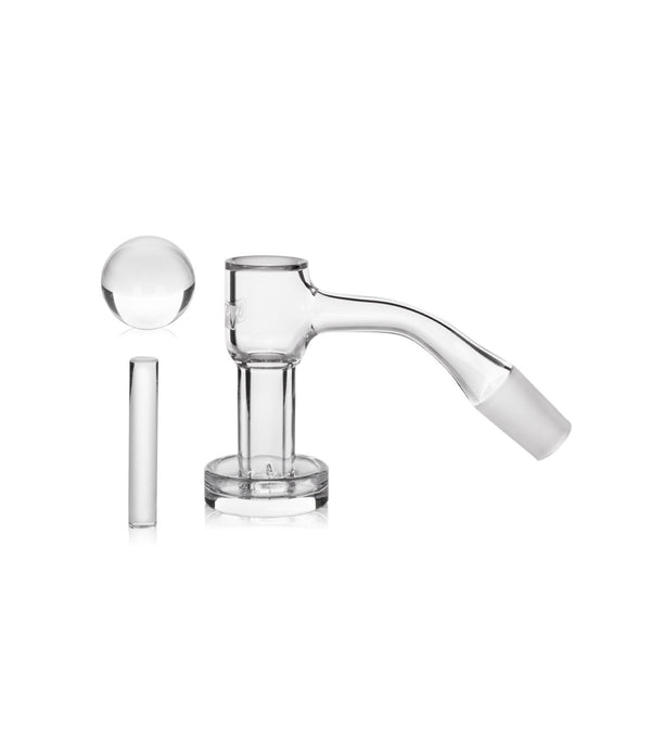 GRAV® 14mm 45° slurper quartz bucket set with glass or quartz components for dabbing and vaporizing.