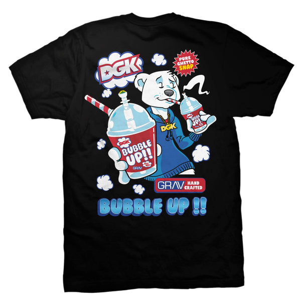 GRAV® DGK Bubble Up T-Shirt, PS-Apparel, black and white graphic design, casual fit, men's short sleeve tee.
