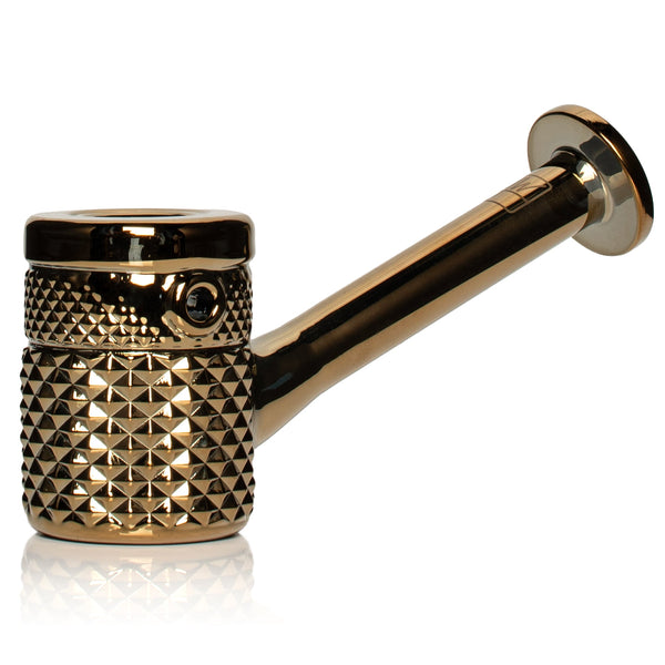 Jane West Twenties Collection gold hand pipe, stylish accessory with a sleek design, perfect for collection or use.