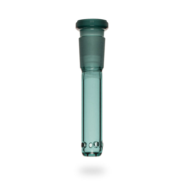 Jane West Twenties Collection 5-Hole Downstem in teal, 90mm, for glass water pipes and bongs.