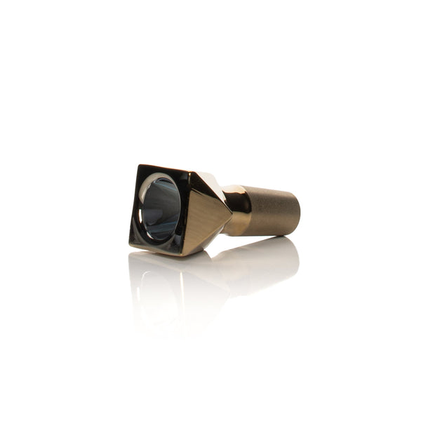 Jane West Twenties Collection gold square bowl 14mm part, showing the sleek design and shiny gold finish.