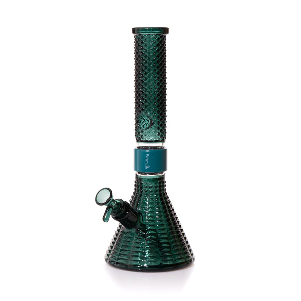 Jane West x Prism teal modular water pipe with glass components and intricate design for smooth smoking experience.