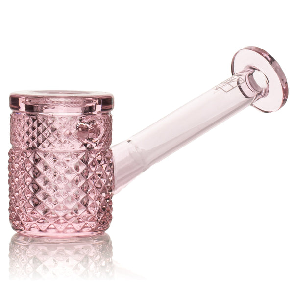 Pink Twenties Collection hand pipe by Jane West with a smooth glass design and ergonomic shape for easy handling.