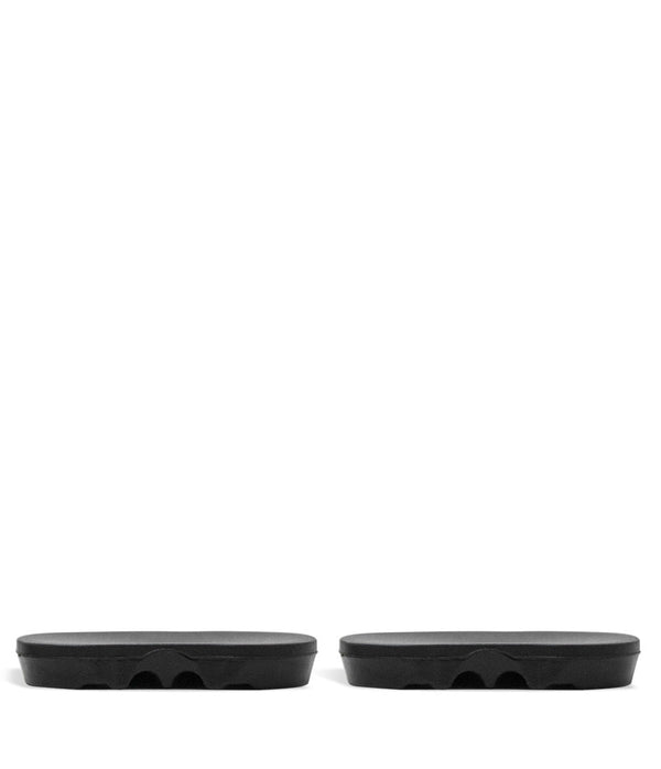 PAX 2 and PAX 3 flat mouthpieces shown from side view, set of two vape mouthpieces by PAX for discreet vapor inhalation.